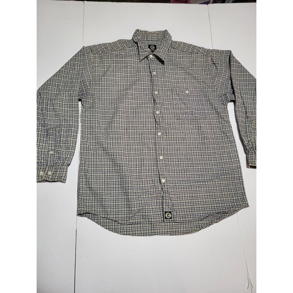 (#L2) Colo Wear Men’s L Tan Brown Plaid Button Down Camping Hiking Outdoor Wear
